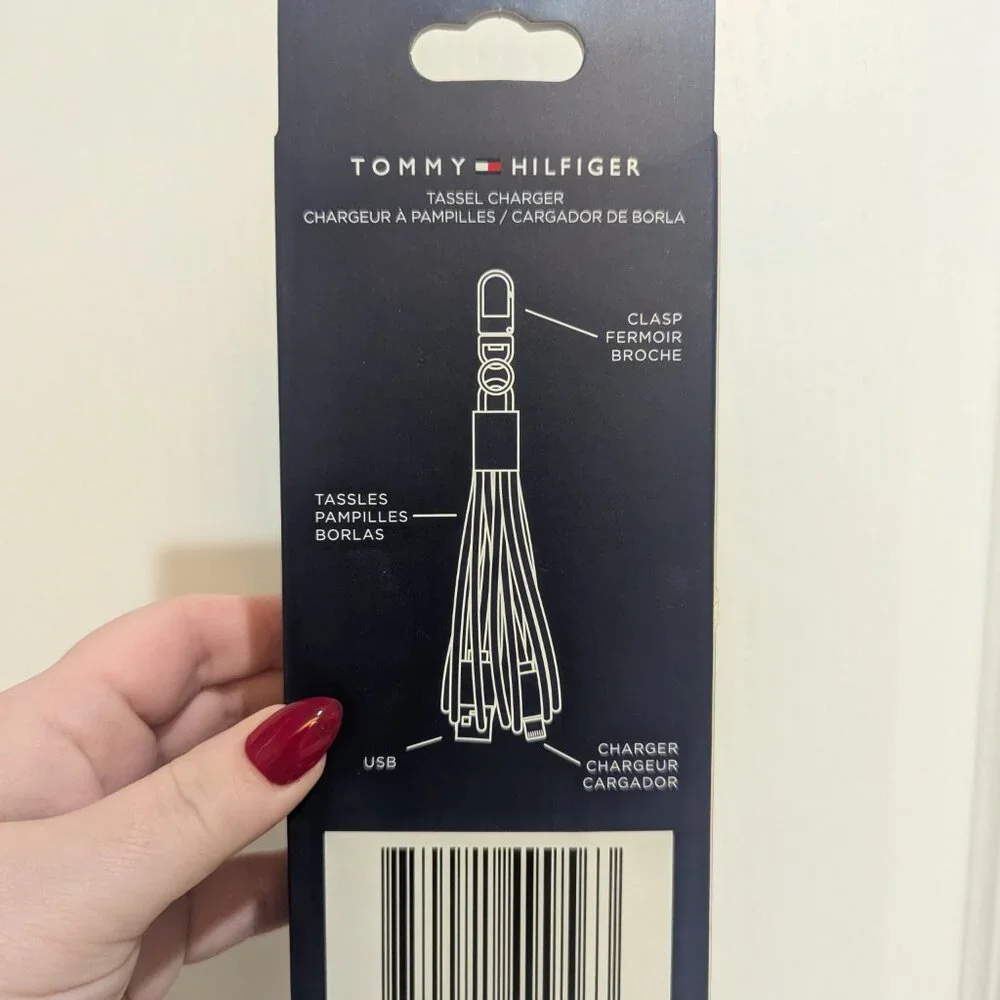 NWT Tommy Hilfiger tassel USB charger keychain